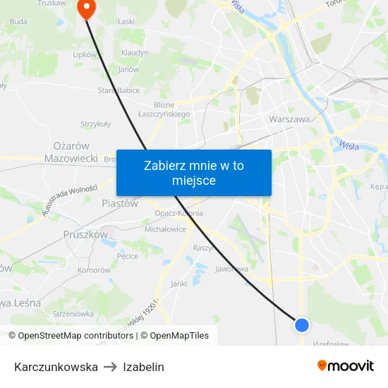 Karczunkowska to Izabelin map