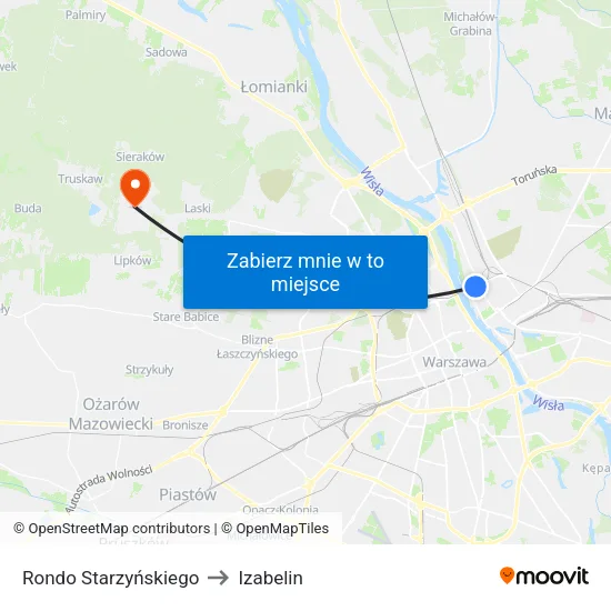 Rondo Starzyńskiego to Izabelin map