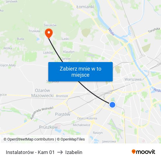 Instalatorów - Kam 01 to Izabelin map