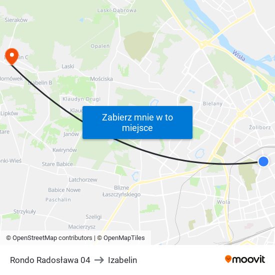 Rondo Radosława 04 to Izabelin map