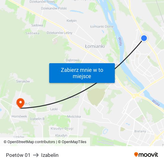 Poetów 01 to Izabelin map