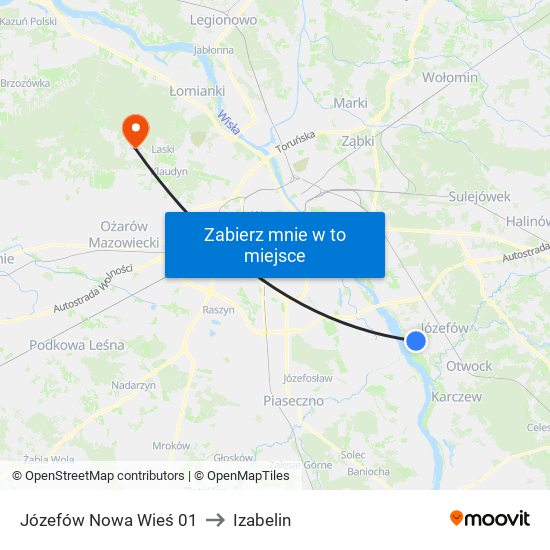 Józefów Nowa Wieś 01 to Izabelin map