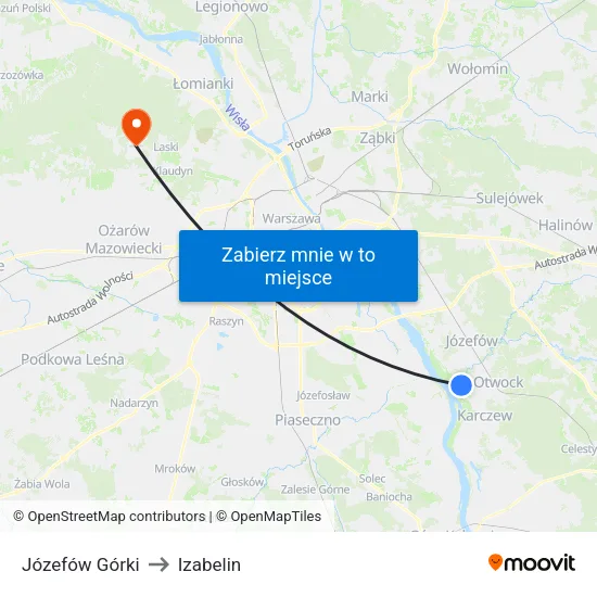 Józefów Górki to Izabelin map