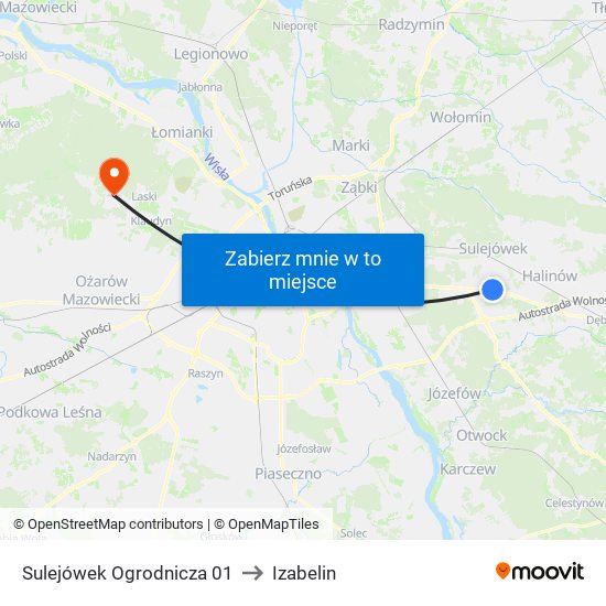 Sulejówek Ogrodnicza 01 to Izabelin map