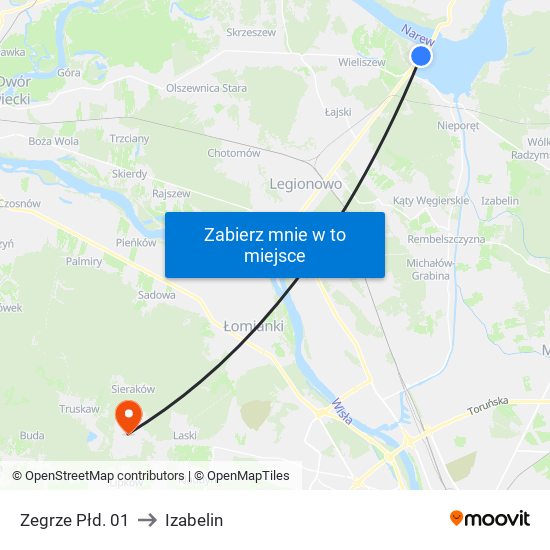 Zegrze Płd. 01 to Izabelin map