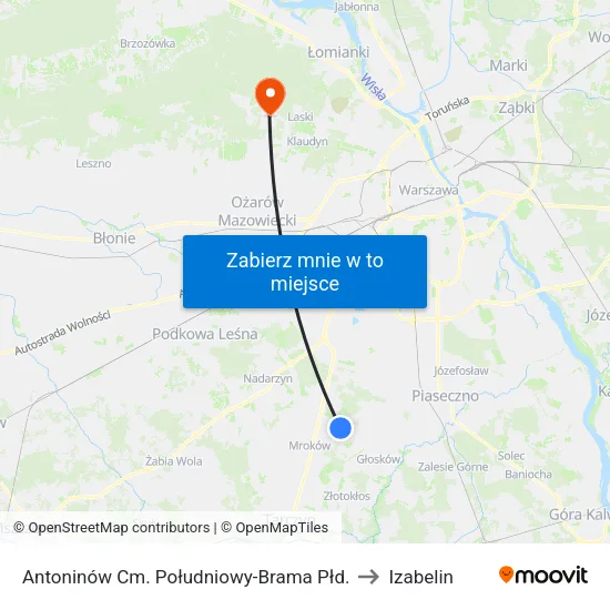Antoninów Cm. Południowy - Brama Płd. to Izabelin map