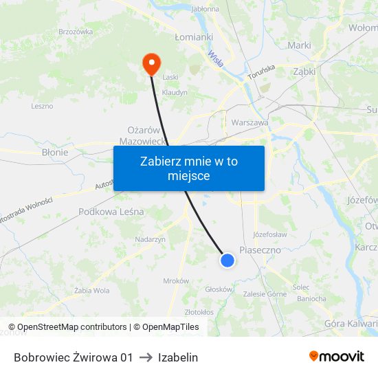 Bobrowiec Żwirowa 01 to Izabelin map