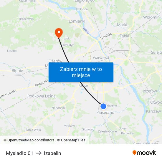 Mysiadło 01 to Izabelin map