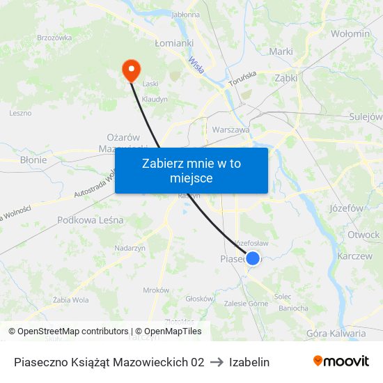 Piaseczno Książąt Mazowieckich 02 to Izabelin map