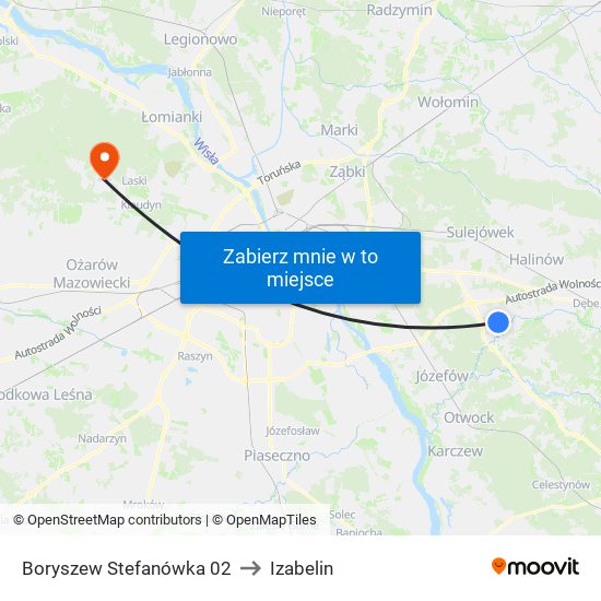 Boryszew Stefanówka 02 to Izabelin map