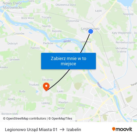 Legionowo Urząd Miasta 01 to Izabelin map