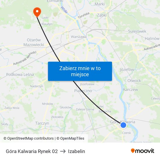Góra Kalwaria Rynek 02 to Izabelin map
