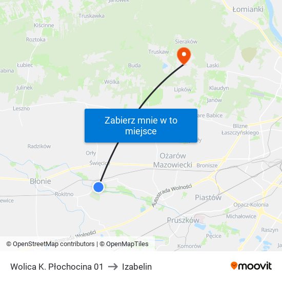 Wolica K. Płochocina 01 to Izabelin map