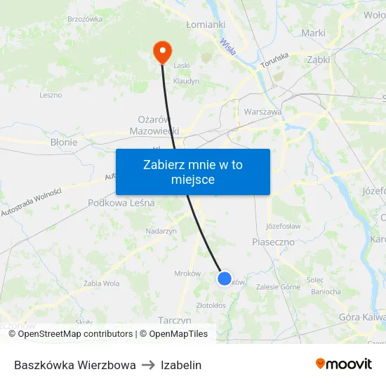 Baszkówka Wierzbowa to Izabelin map