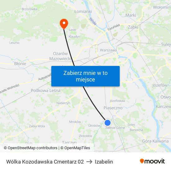 Wólka Kozodawska Cmentarz 02 to Izabelin map