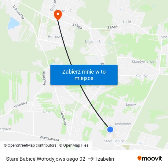 Stare Babice Wołodyjowskiego 02 to Izabelin map