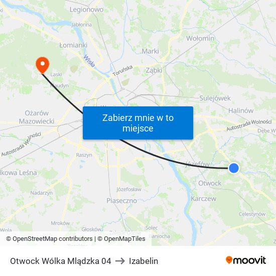 Otwock Wólka Mlądzka 04 to Izabelin map