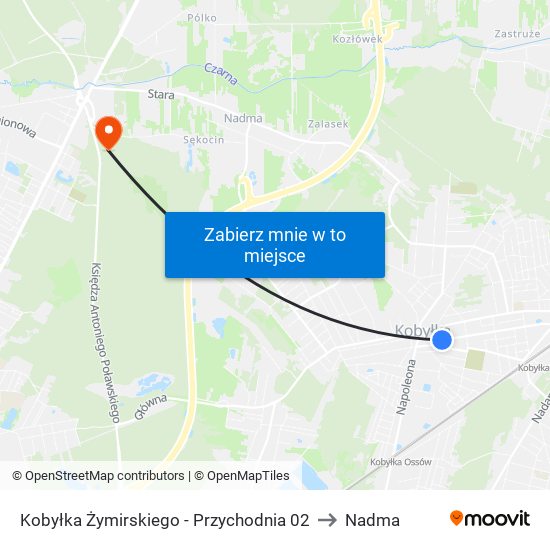 Kobyłka Żymirskiego - Przychodnia 02 to Nadma map