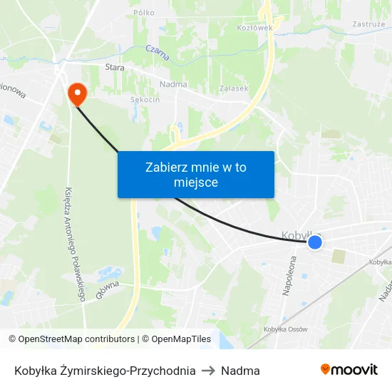 Kobyłka Żymirskiego - Przychodnia to Nadma map