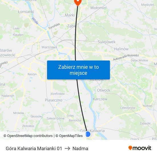 Góra Kalwaria Marianki 01 to Nadma map