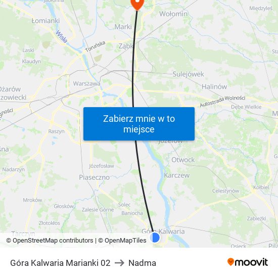 Góra Kalwaria Marianki 02 to Nadma map