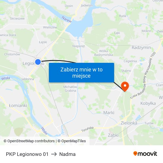 PKP Legionowo 01 to Nadma map