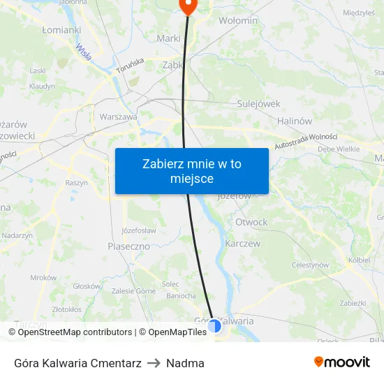 Góra Kalwaria Cmentarz to Nadma map