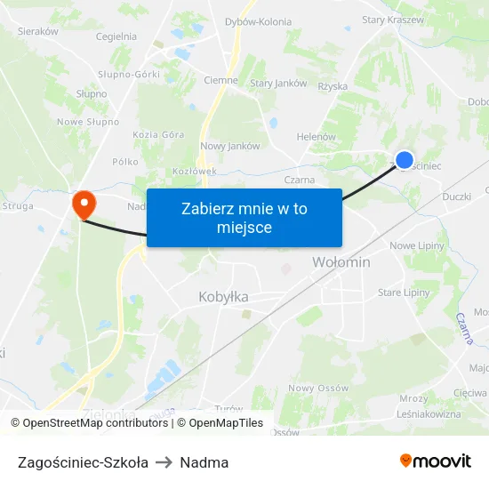 Zagościniec - Szkoła to Nadma map