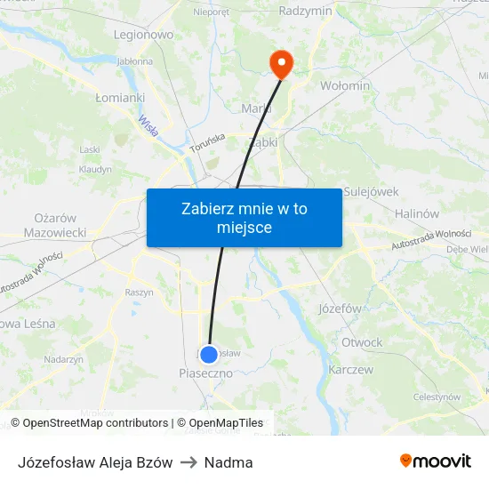 Józefosław Aleja Bzów to Nadma map
