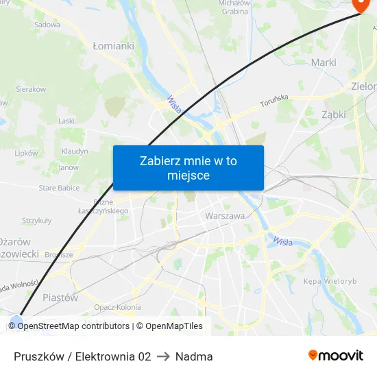 Pruszków / Elektrownia 02 to Nadma map