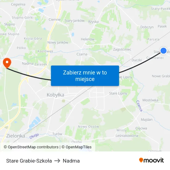 Stare Grabie - Szkoła to Nadma map