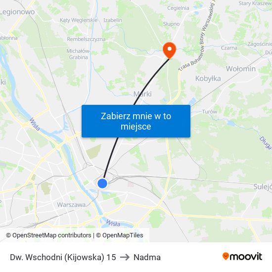 Dw. Wschodni (Kijowska) to Nadma map