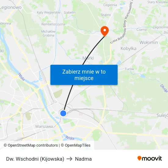Dw. Wschodni (Kijowska) to Nadma map