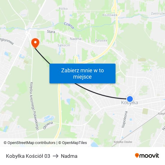 Kobyłka Kościół 03 to Nadma map