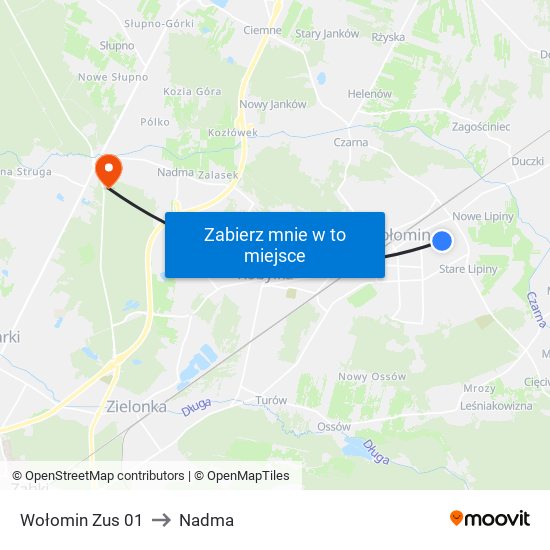 Wołomin Zus 01 to Nadma map