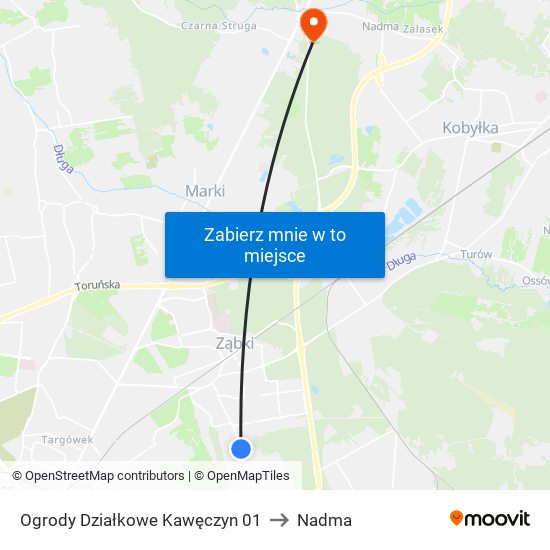 Ogrody Działkowe Kawęczyn to Nadma map