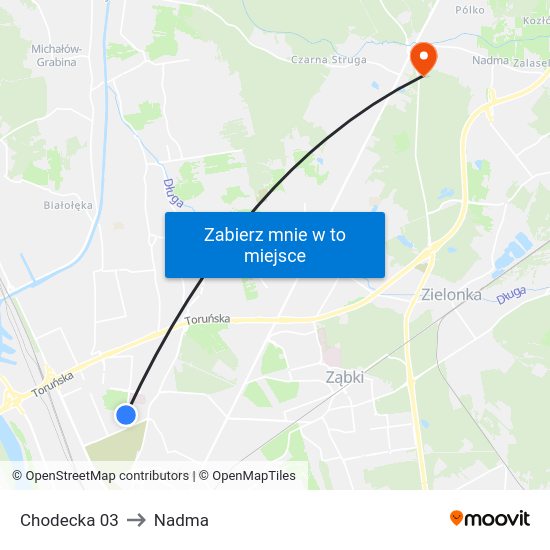 Chodecka to Nadma map