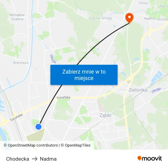 Chodecka to Nadma map