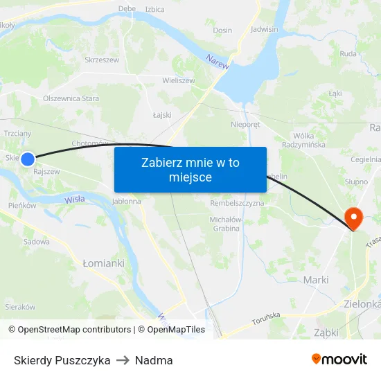Skierdy Puszczyka to Nadma map
