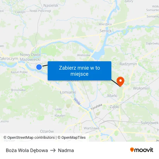Boża Wola Dębowa to Nadma map