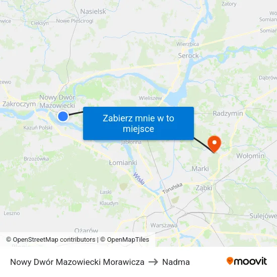 Nowy Dwór Mazowiecki Morawicza to Nadma map