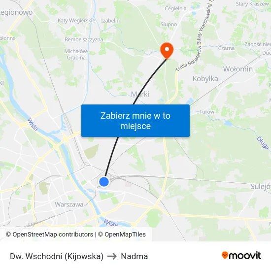 Dw. Wschodni (Kijowska) to Nadma map