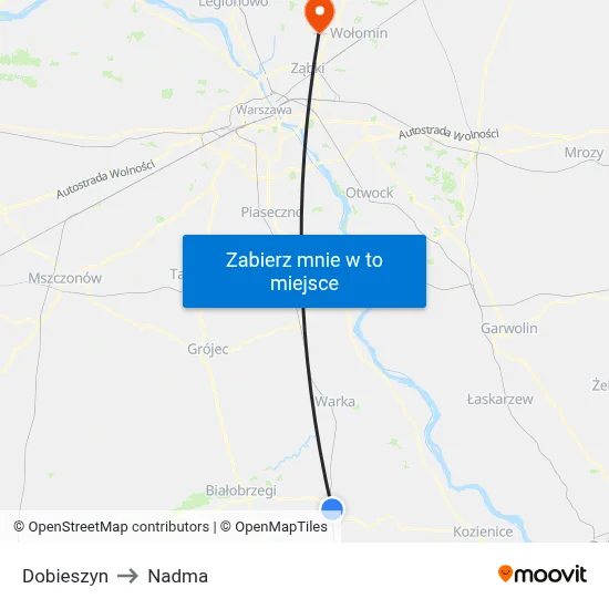 Dobieszyn to Nadma map