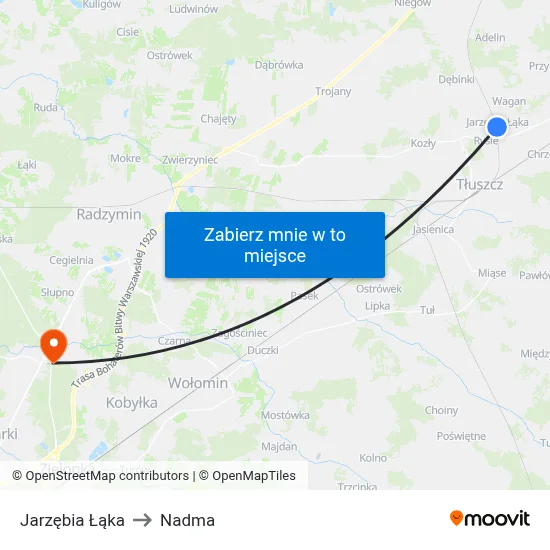 Jarzębia Łąka to Nadma map