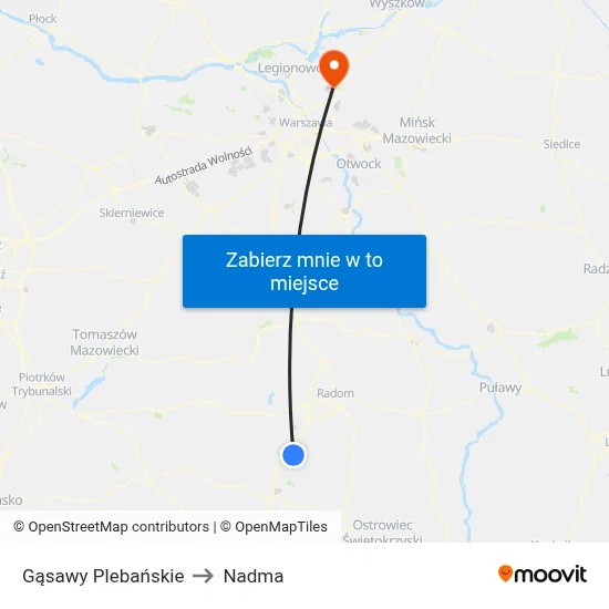 Gąsawy Plebańskie to Nadma map