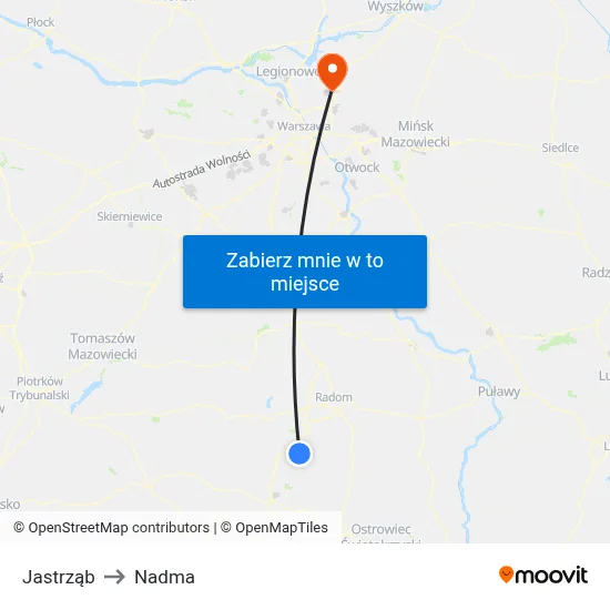 Jastrząb to Nadma map