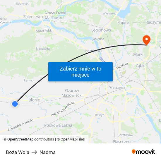 Boża Wola to Nadma map