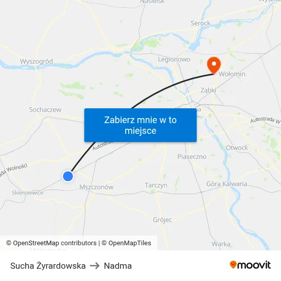 Sucha Żyrardowska to Nadma map