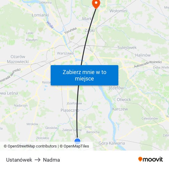 Ustanówek to Nadma map