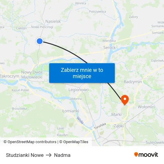 Studzianki Nowe to Nadma map